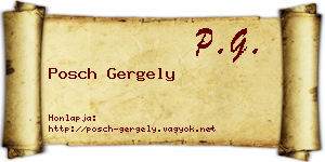 Posch Gergely névjegykártya